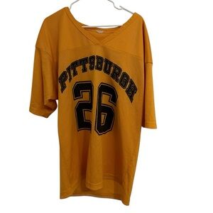 Vintage Pittsburgh 26 Mesh Football Jersey XL Gold Black 80s 90s Streetwear